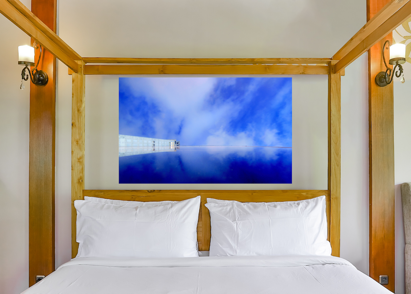 Blue abstract wall art by Mike Lindwasser