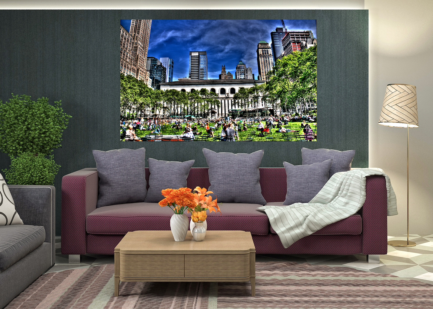 Bryant Park wall art by Mike Lindwasser