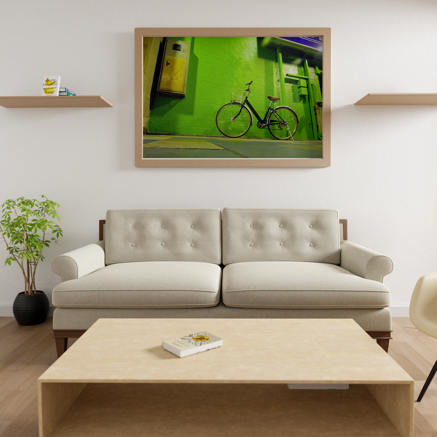Green Bike abstract wall art by Mike Lindwasser