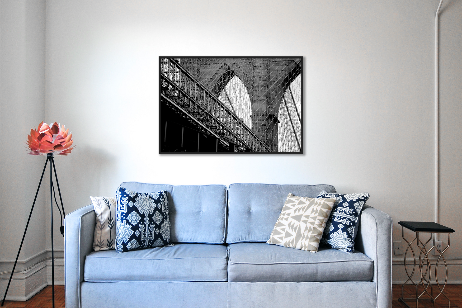 Brooklyn Bridge by Mike Lindwassr in living room 