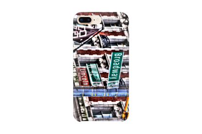 Red Times Square iPhone case by Mike Lindwasser